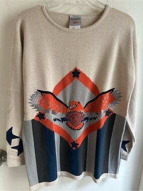 Vintage Mondi Super Rider Biker Eagle Knit Sweater Size 38 (US M)